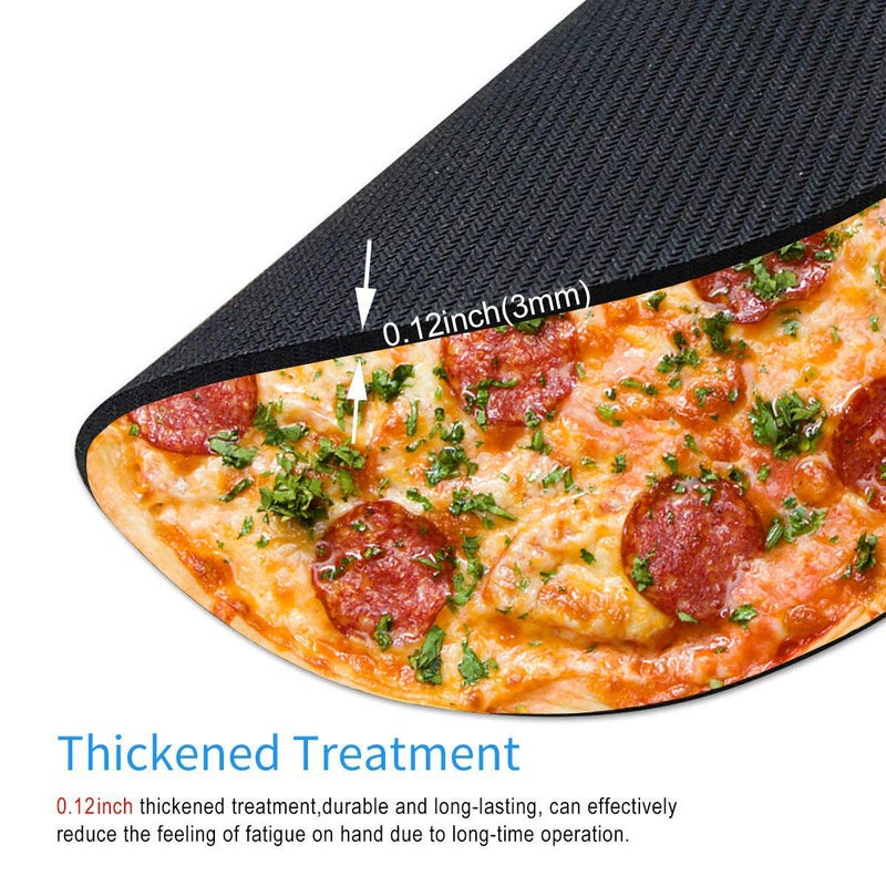 Smooffly Pizza Round Mouse Pad, Pepperoni Pizza Mouse Pad - Image 3
